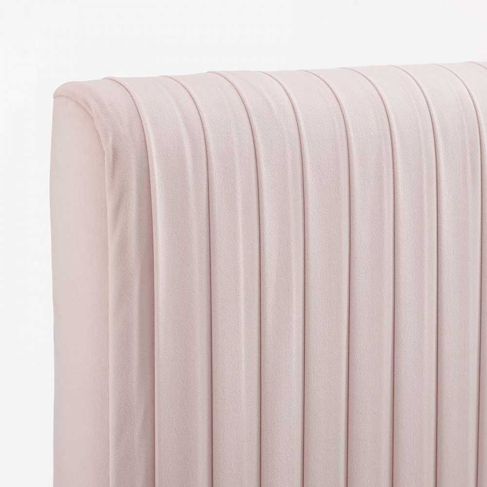 Eloise Channel Tufted Performance Velvet Twin Headboard, Pink