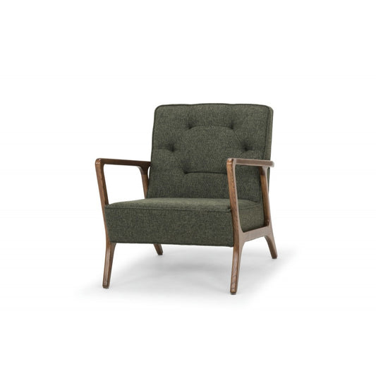 Eloise Hunter Green Tweed Fabric Occasional Chair