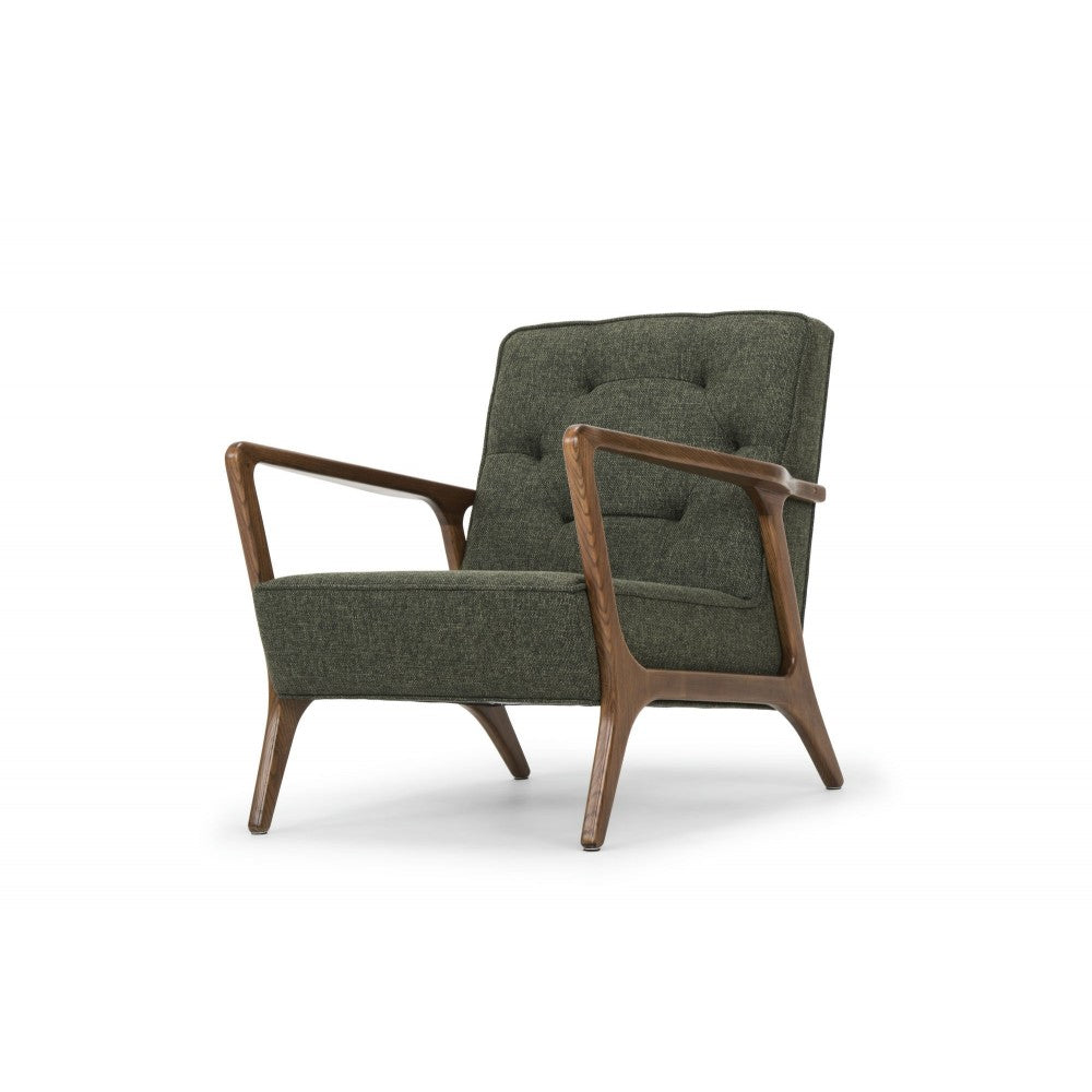 Eloise Hunter Green Tweed Fabric Occasional Chair