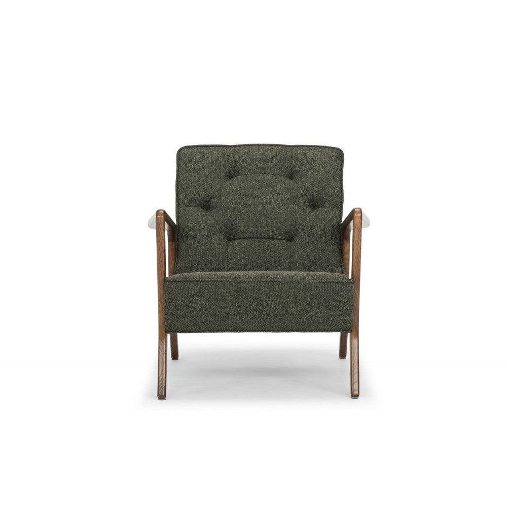 Eloise Hunter Green Tweed Fabric Occasional Chair