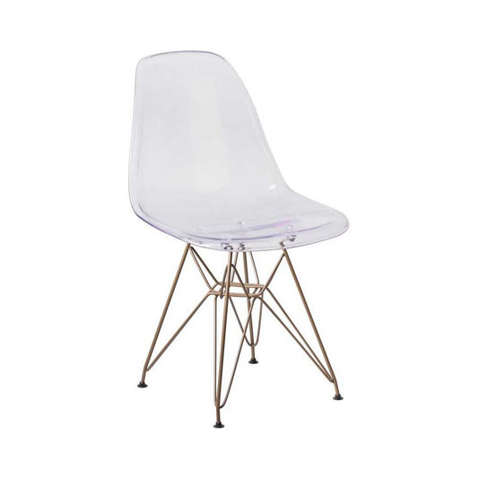 Elon Series Ghost Chair with Gold Metal Base