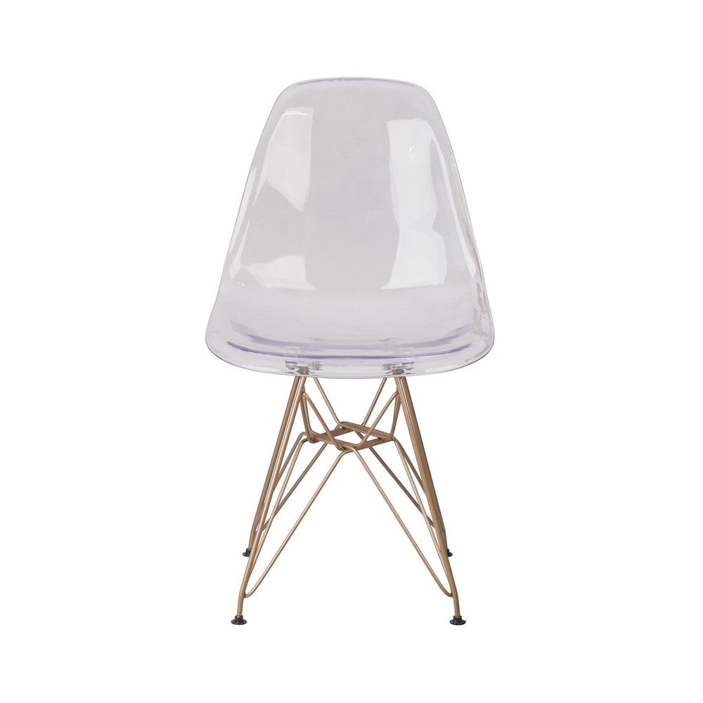 Elon Series Ghost Chair with Gold Metal Base