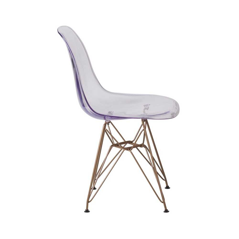 Elon Series Ghost Chair with Gold Metal Base