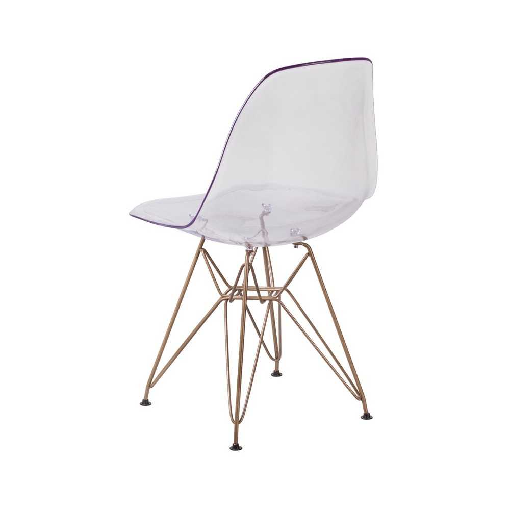 Elon Series Ghost Chair with Gold Metal Base