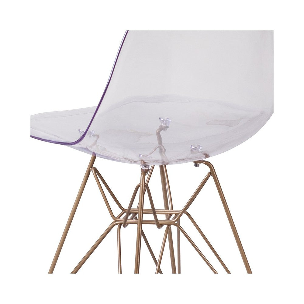 Elon Series Ghost Chair with Gold Metal Base