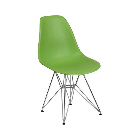 Elon Series Green Plastic Chair with Chrome Base