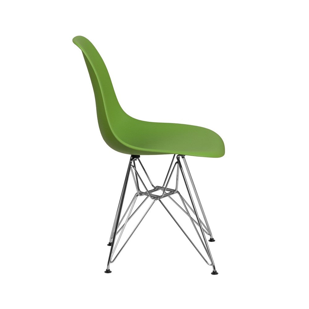 Elon Series Green Plastic Chair with Chrome Base
