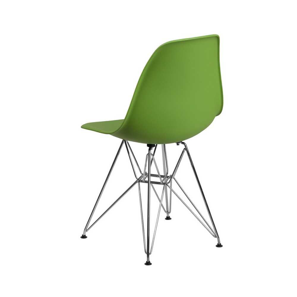 Elon Series Green Plastic Chair with Chrome Base