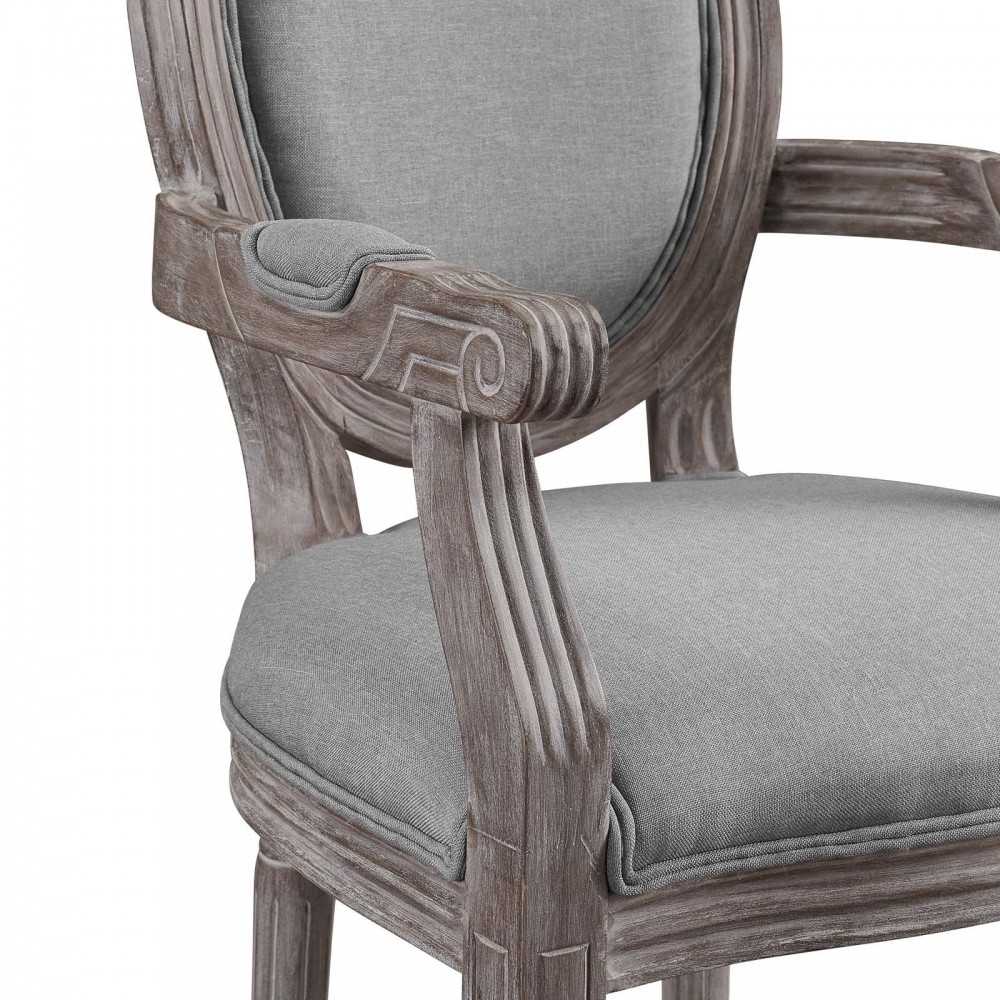 Emanate Dining Armchair Upholstered Fabric Set of 2, Light Gray