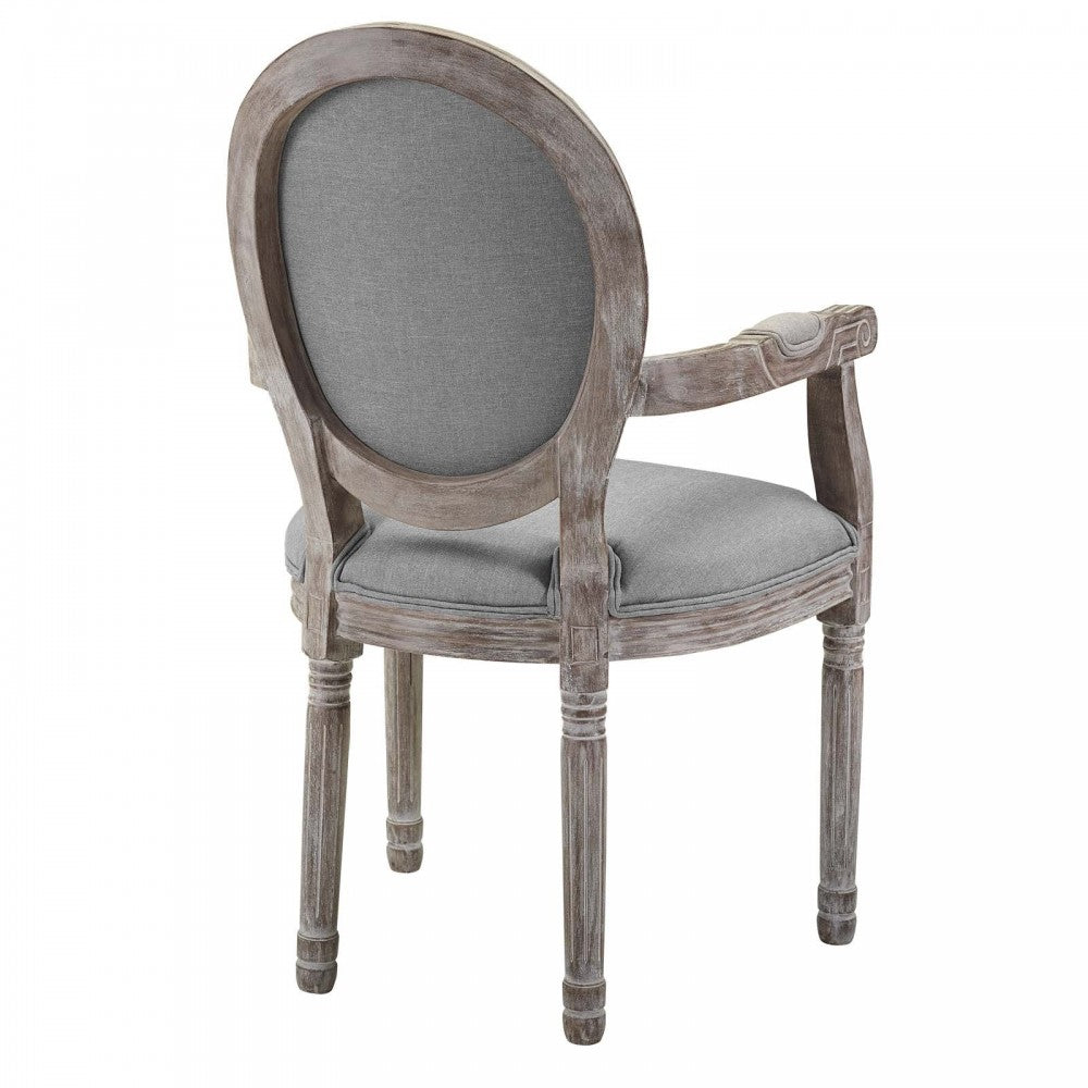 Emanate Dining Armchair Upholstered Fabric Set of 2, Light Gray