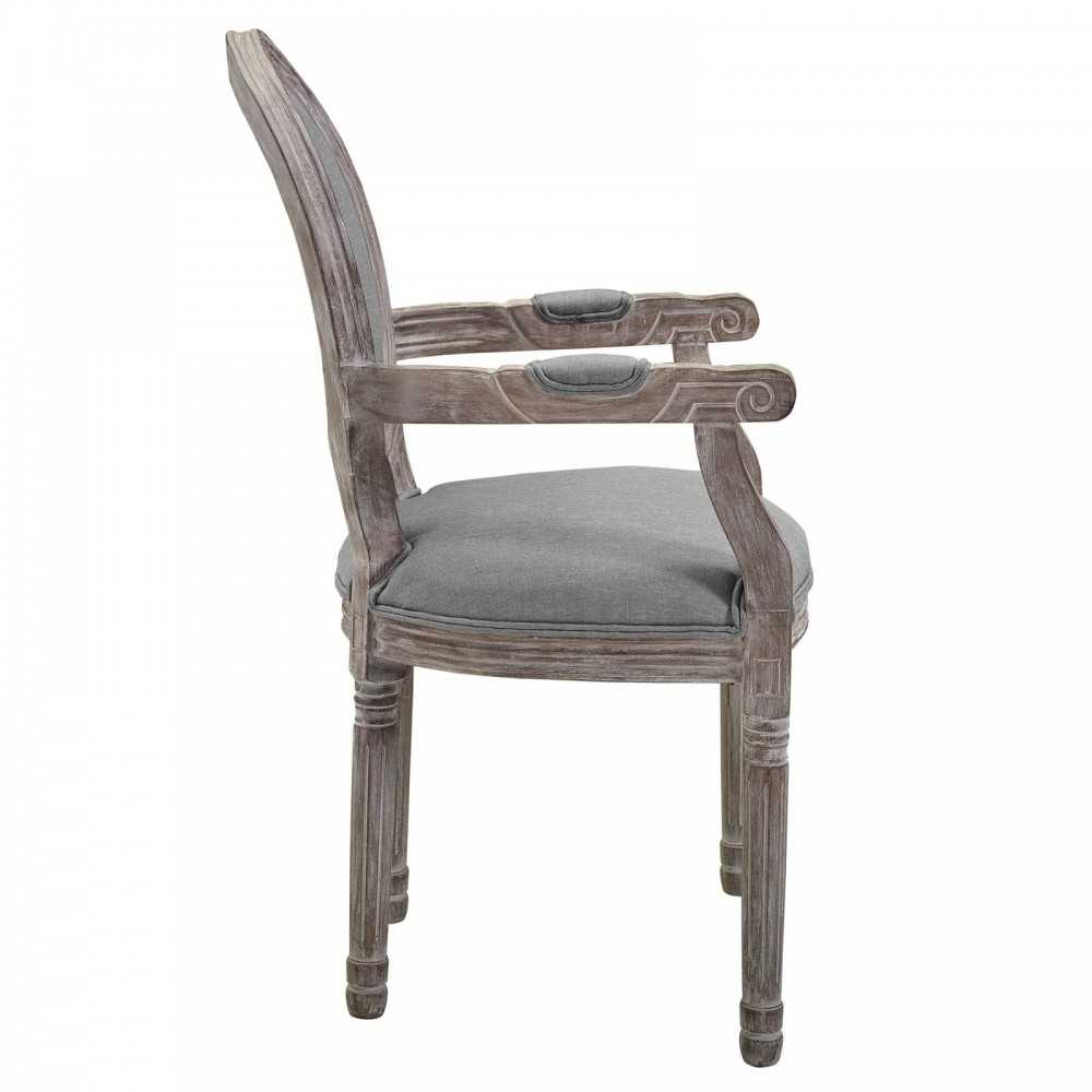 Emanate Dining Armchair Upholstered Fabric Set of 2, Light Gray