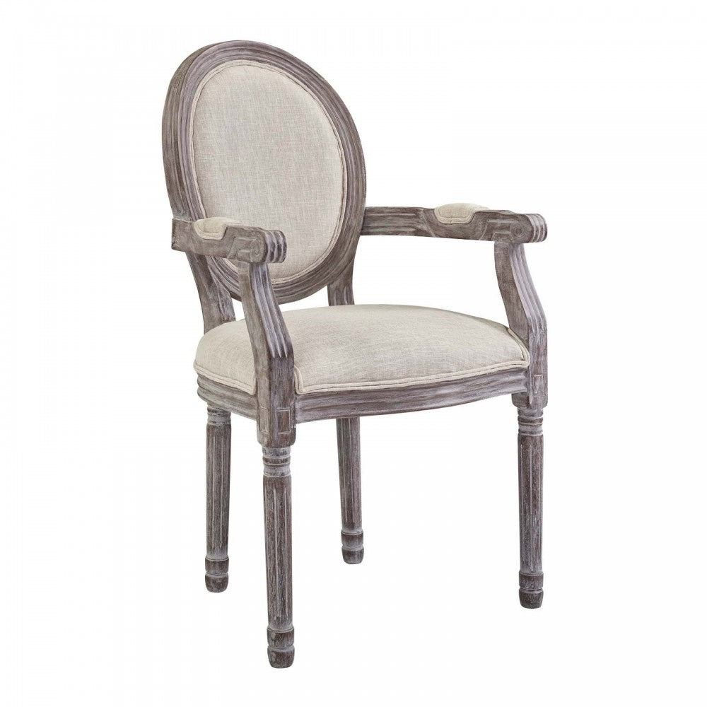 Emanate Dining Armchair Upholstered Fabric Set of 2, Beige