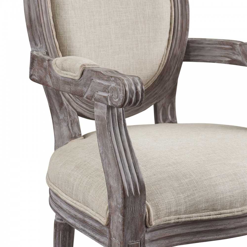 Emanate Dining Armchair Upholstered Fabric Set of 2, Beige
