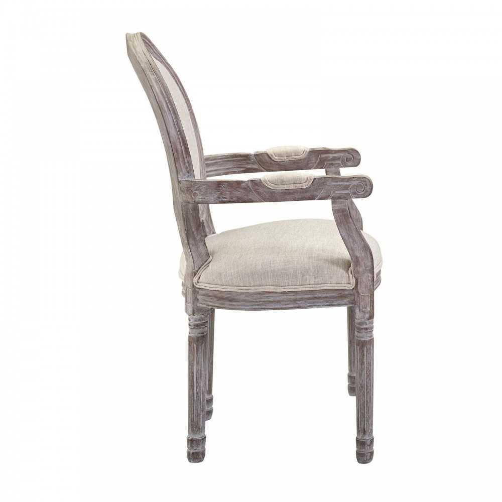 Emanate Dining Armchair Upholstered Fabric Set of 2, Beige
