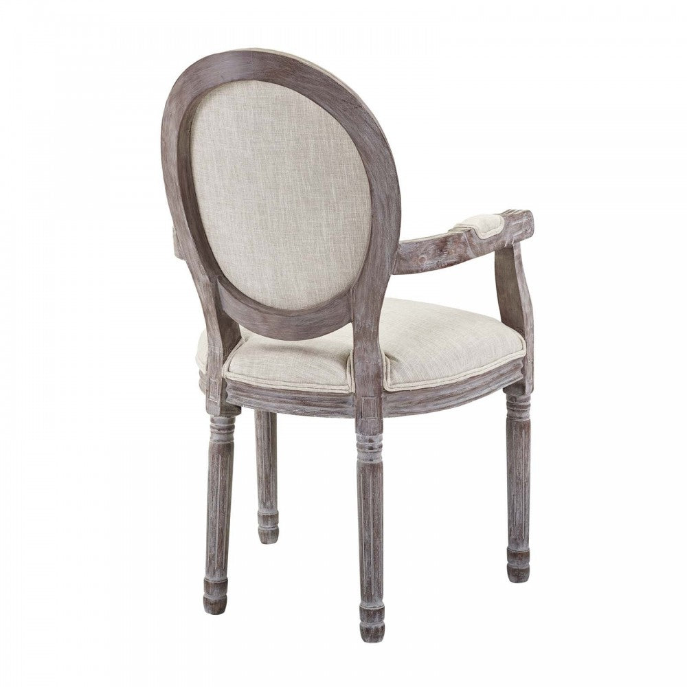 Emanate Dining Armchair Upholstered Fabric Set of 2, Beige