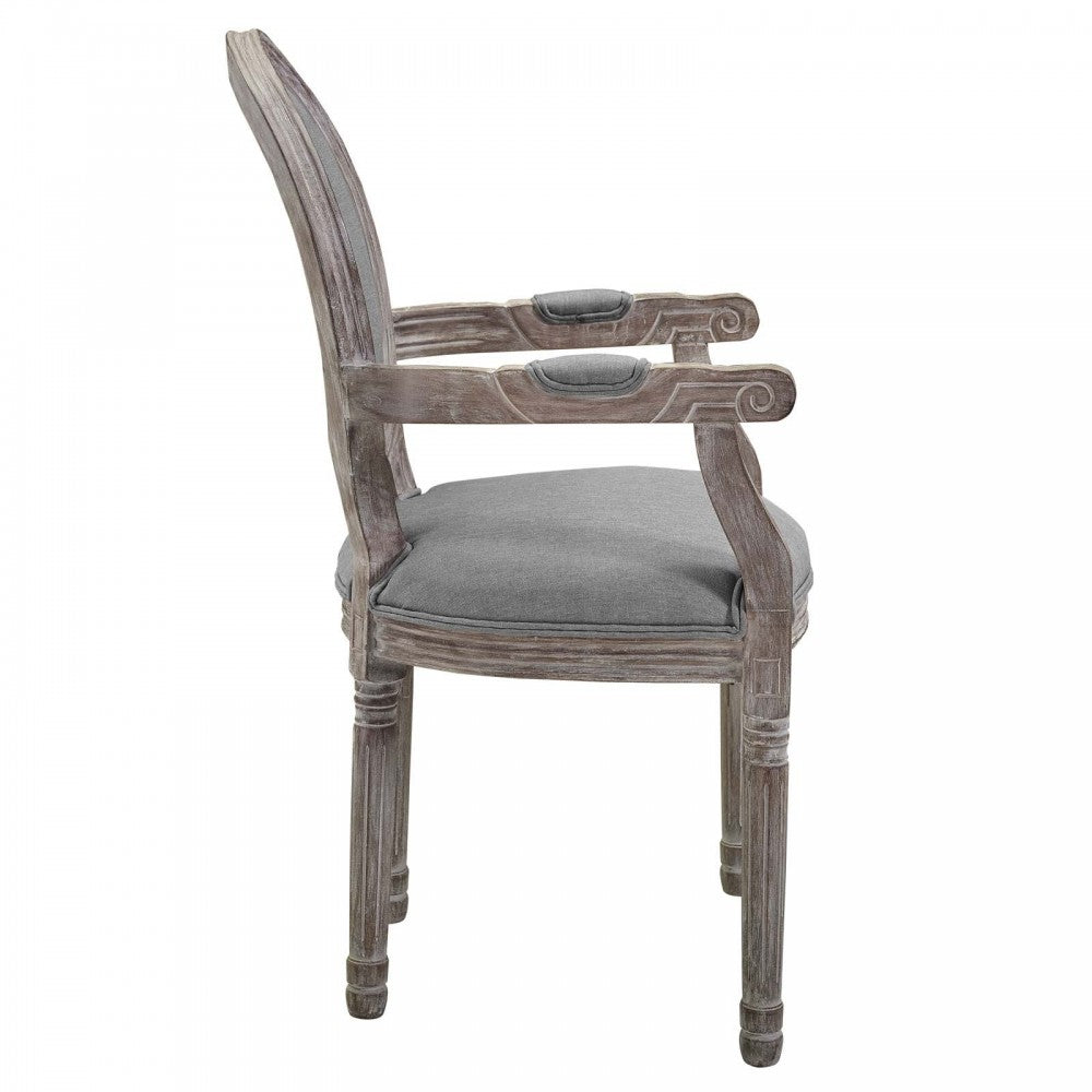 Emanate Dining Armchair Upholstered Fabric Set of 4, Light Gray