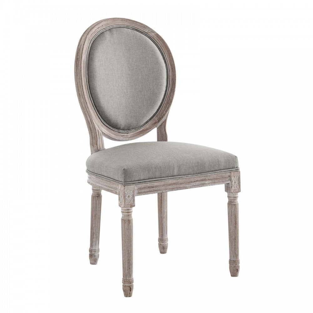 Emanate Dining Side Chair Upholstered Fabric Set of 2, Light Gray