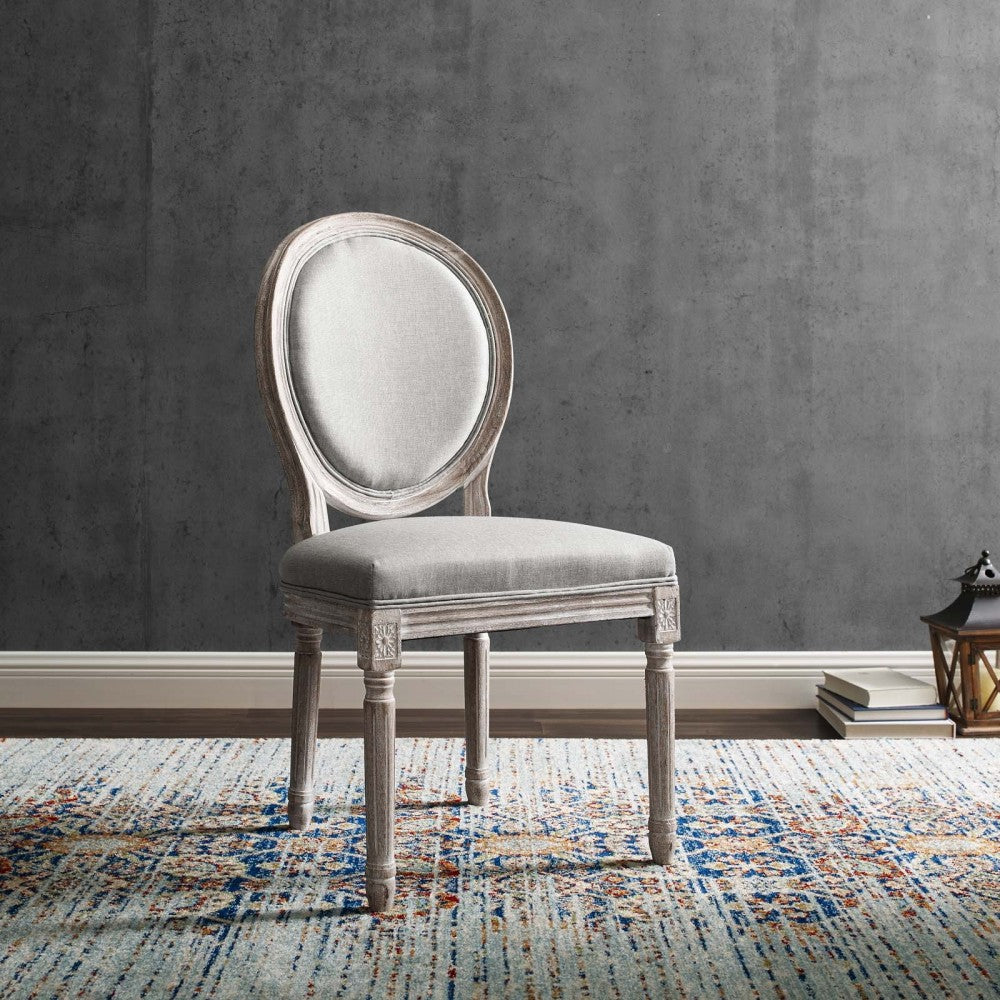 Emanate Dining Side Chair Upholstered Fabric Set of 2, Light Gray