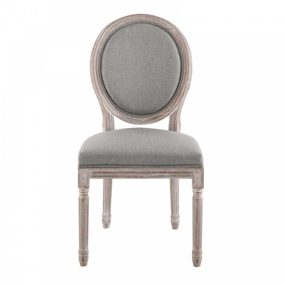 Emanate Dining Side Chair Upholstered Fabric Set of 2, Light Gray