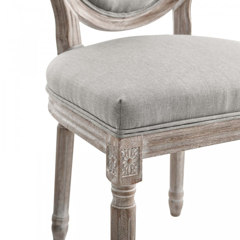 Emanate Dining Side Chair Upholstered Fabric Set of 2, Light Gray