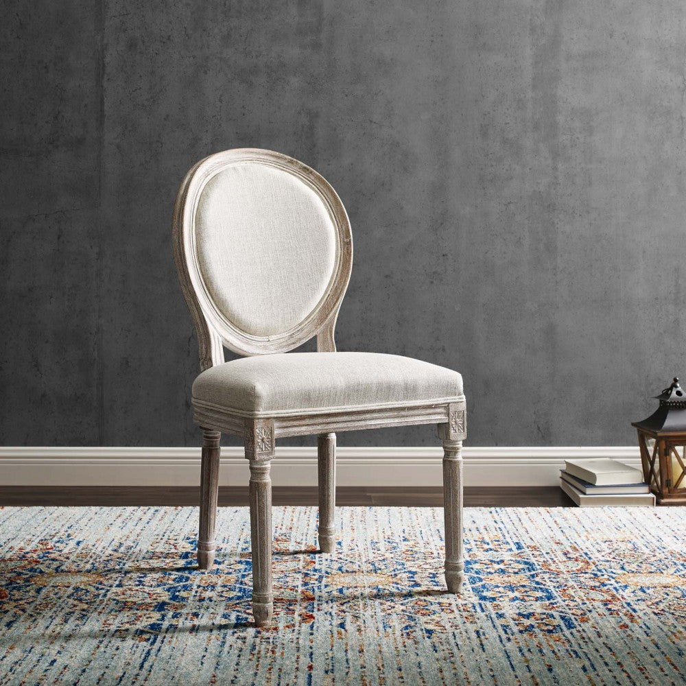Emanate Dining Side Chair Upholstered Fabric Set of 2, Beige