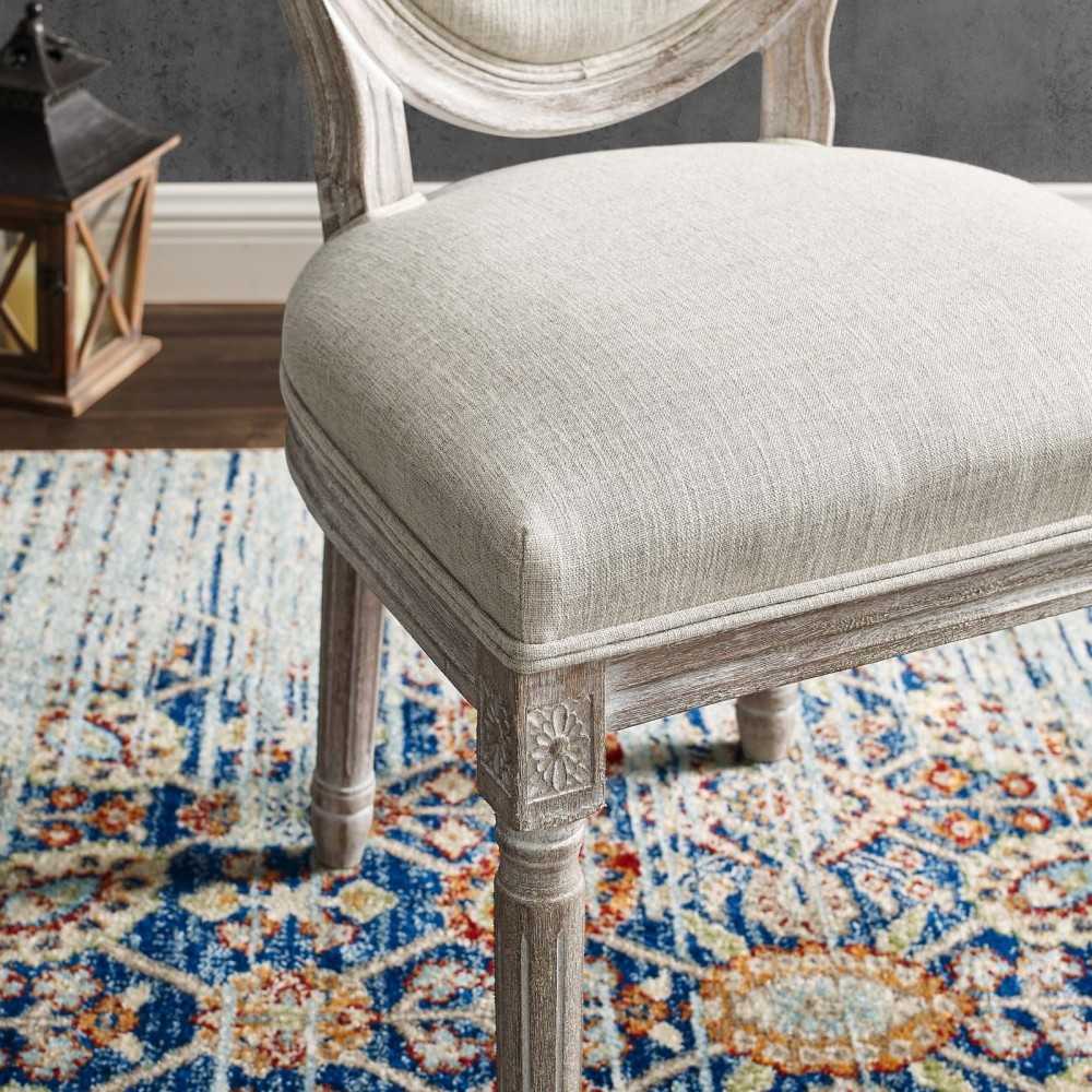 Emanate Dining Side Chair Upholstered Fabric Set of 2, Beige