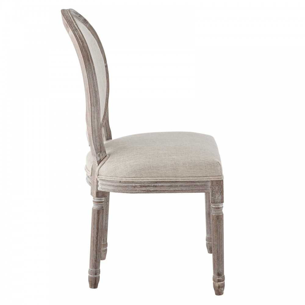 Emanate Dining Side Chair Upholstered Fabric Set of 2, Beige
