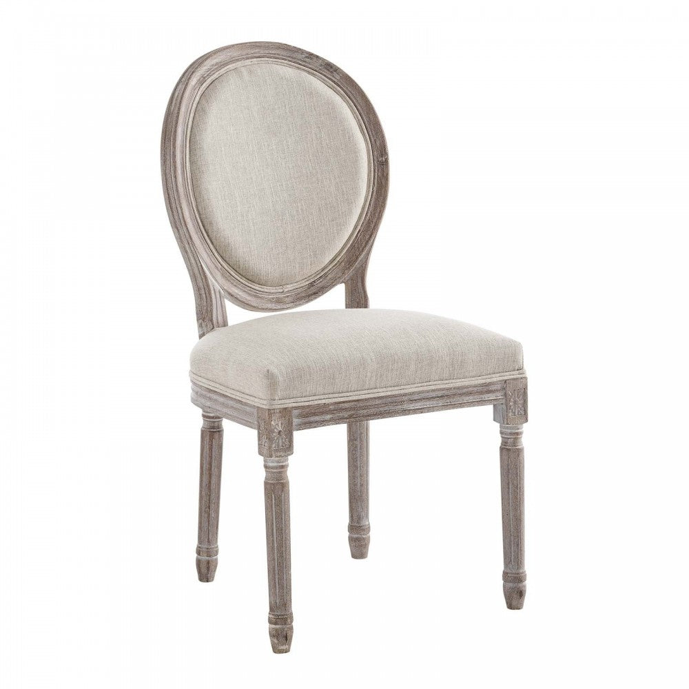 Emanate Dining Side Chair Upholstered Fabric Set of 2, Beige