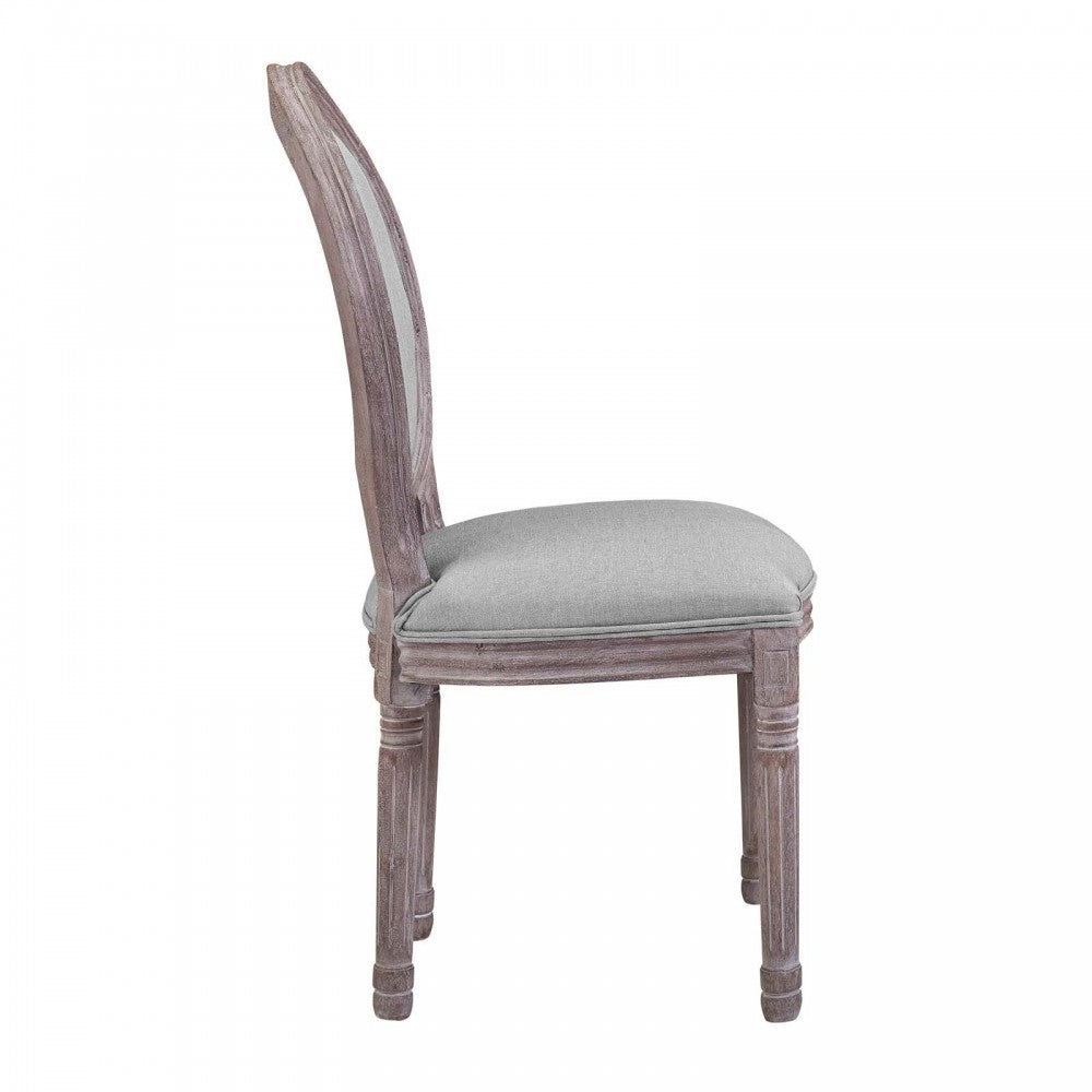 Emanate Dining Side Chair Upholstered Fabric Set of 4, Light Gray