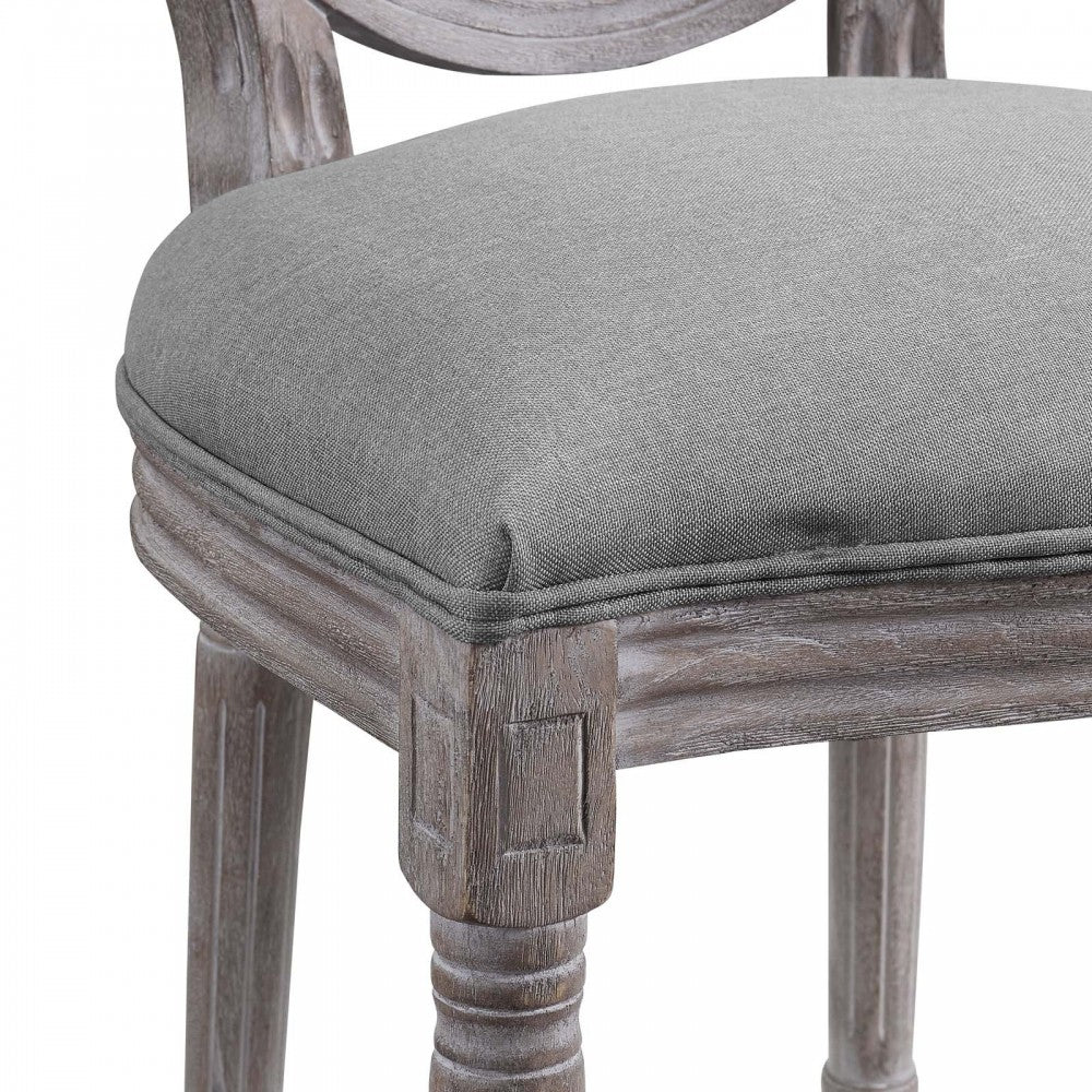 Emanate Dining Side Chair Upholstered Fabric Set of 4, Light Gray