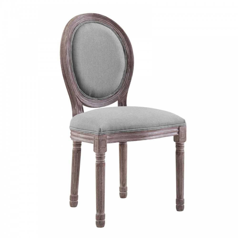 Emanate Dining Side Chair Upholstered Fabric Set of 4, Light Gray