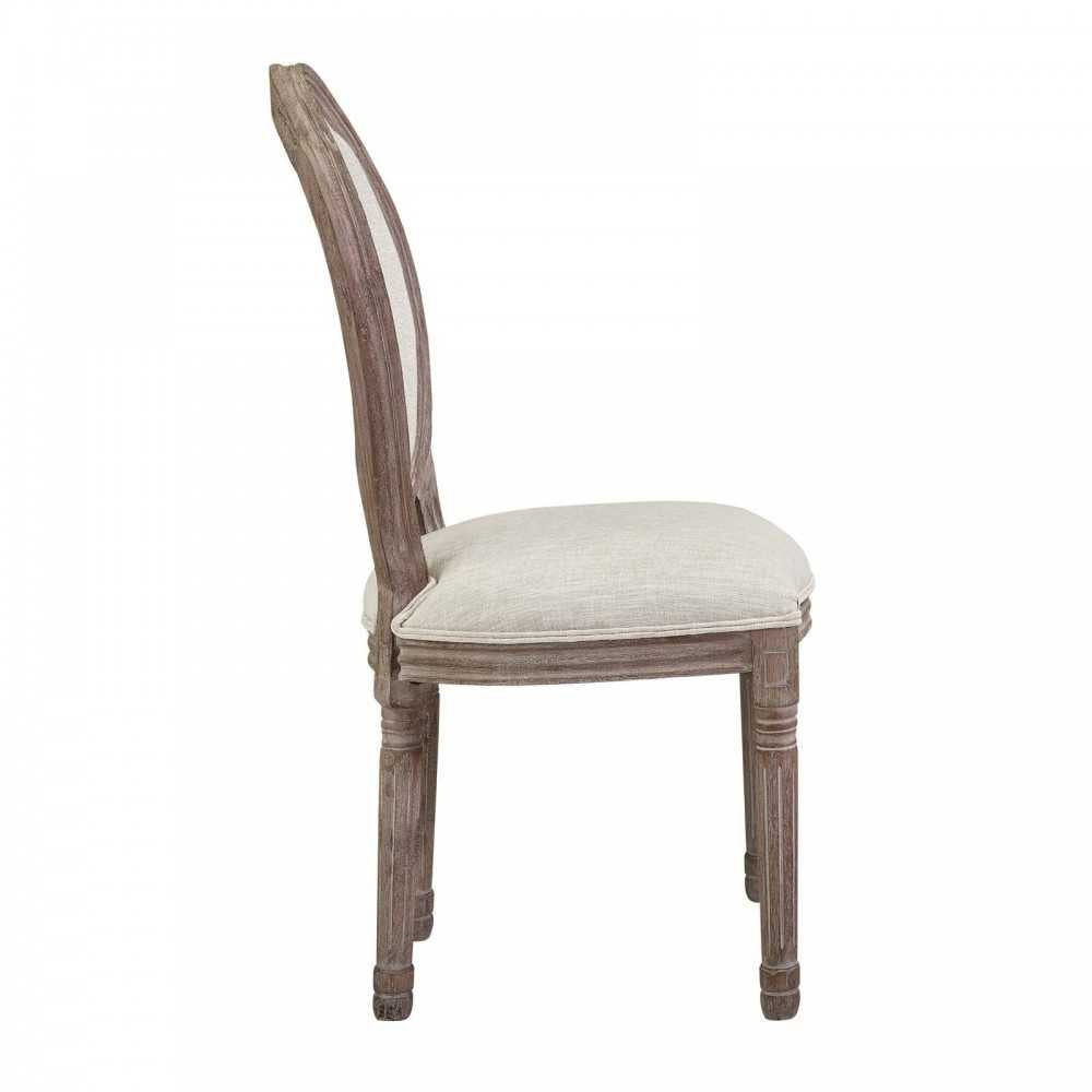 Emanate Dining Side Chair Upholstered Fabric Set of 4, Beige