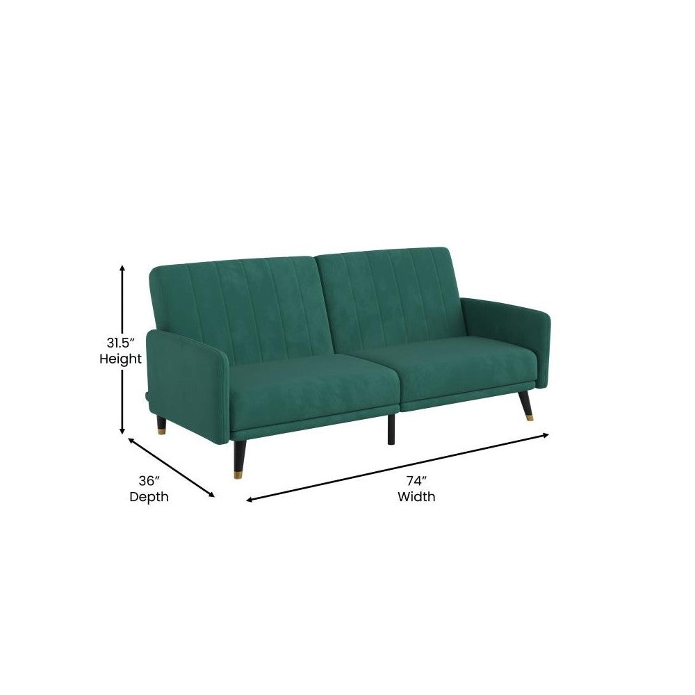 Emerald Velvet Futon Sofa