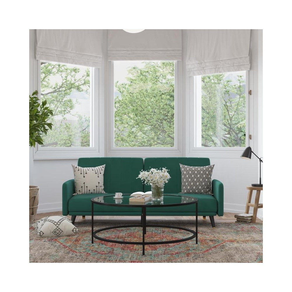 Emerald Velvet Futon Sofa