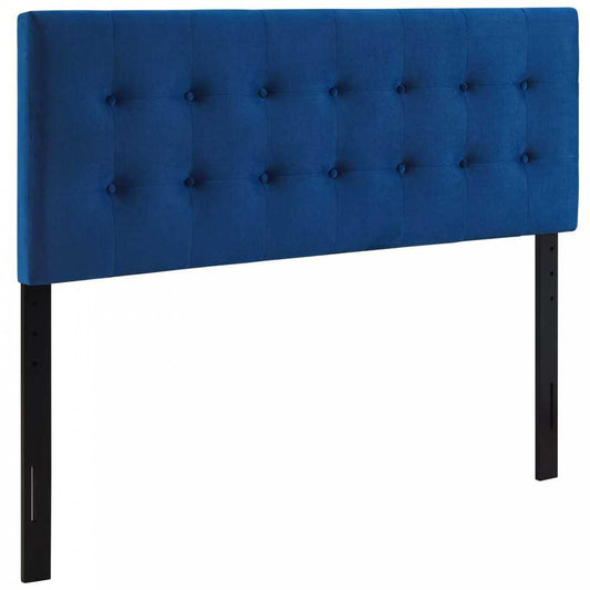 Emily Full Biscuit Tufted Performance Velvet Headboard, Navy