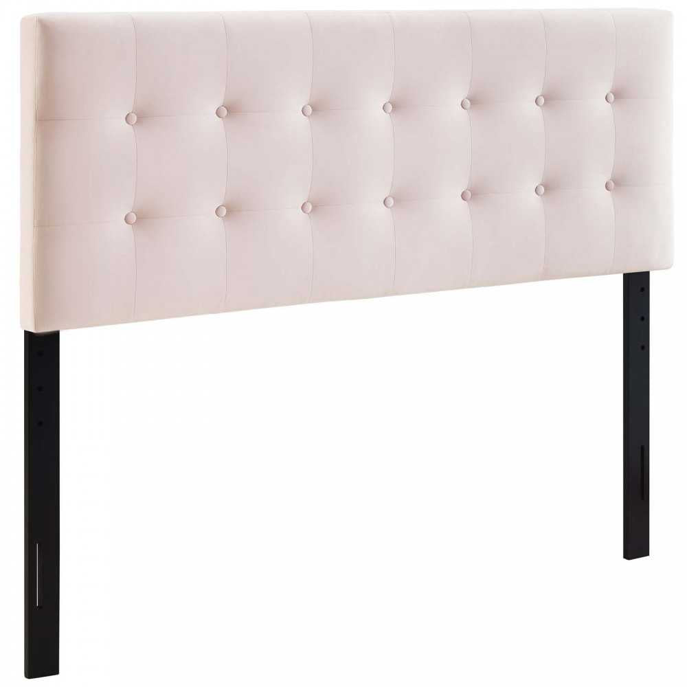 Emily Full Biscuit Tufted Performance Velvet Headboard, Pink