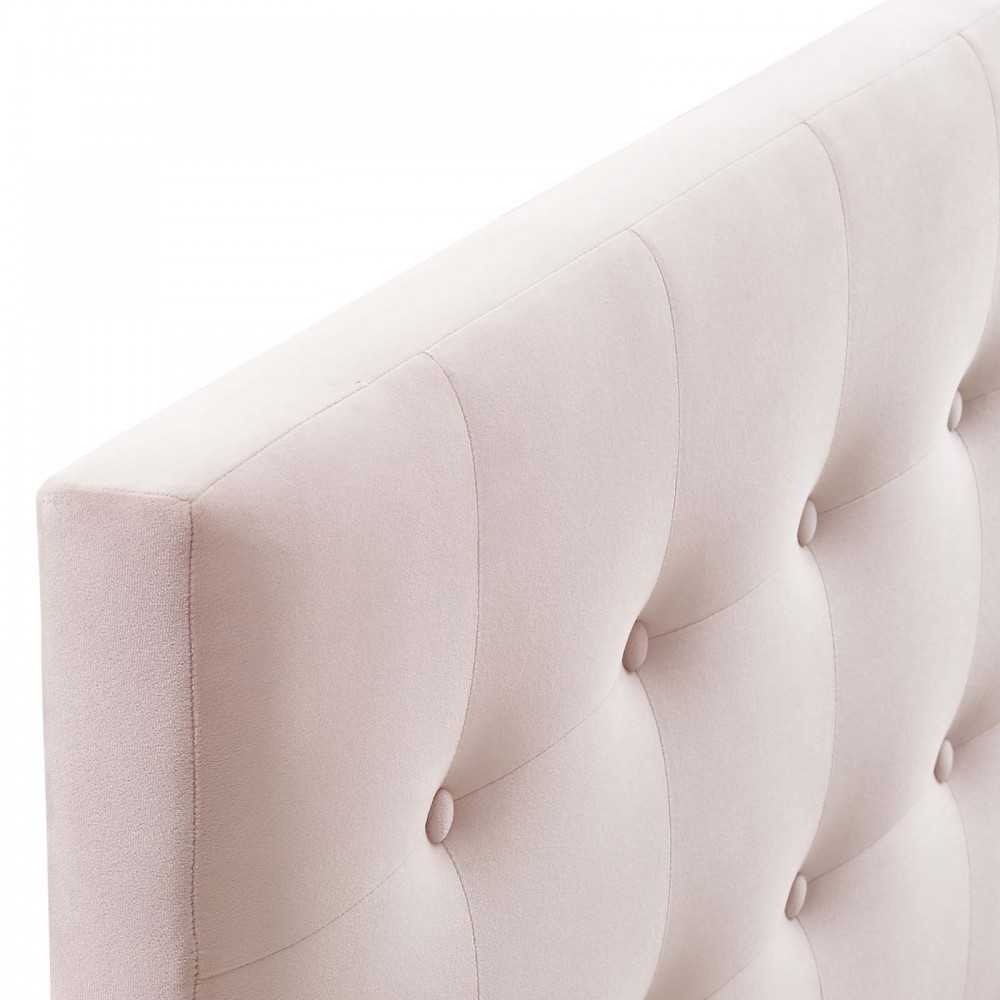 Emily Full Biscuit Tufted Performance Velvet Headboard, Pink