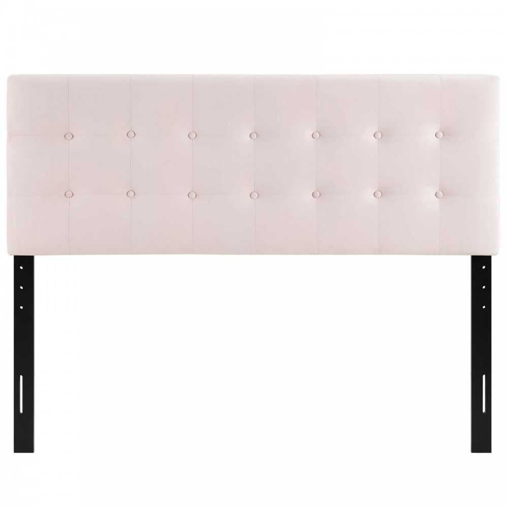 Emily Full Biscuit Tufted Performance Velvet Headboard, Pink