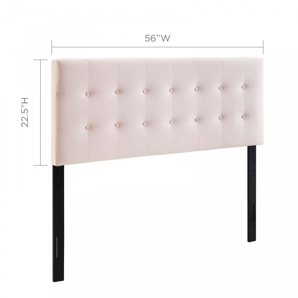 Emily Full Biscuit Tufted Performance Velvet Headboard, Pink