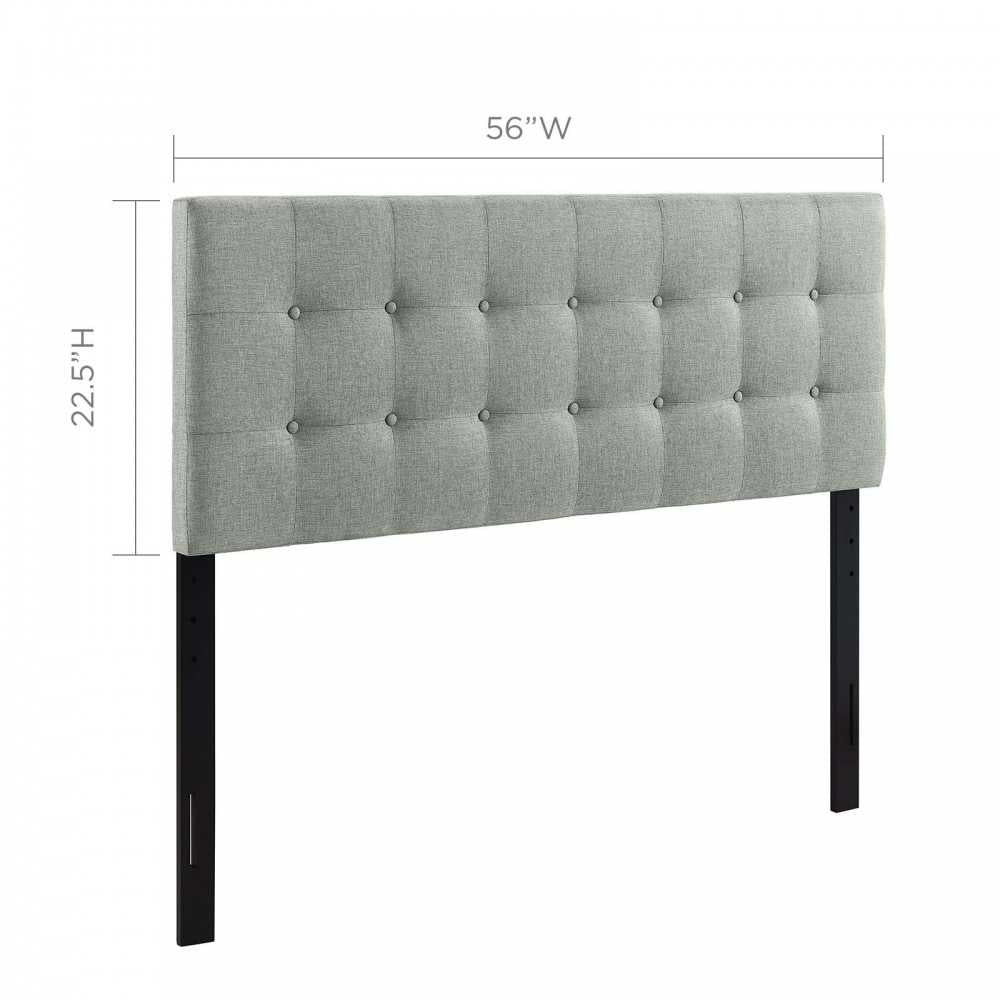 Emily Full Upholstered Fabric Headboard, Gray