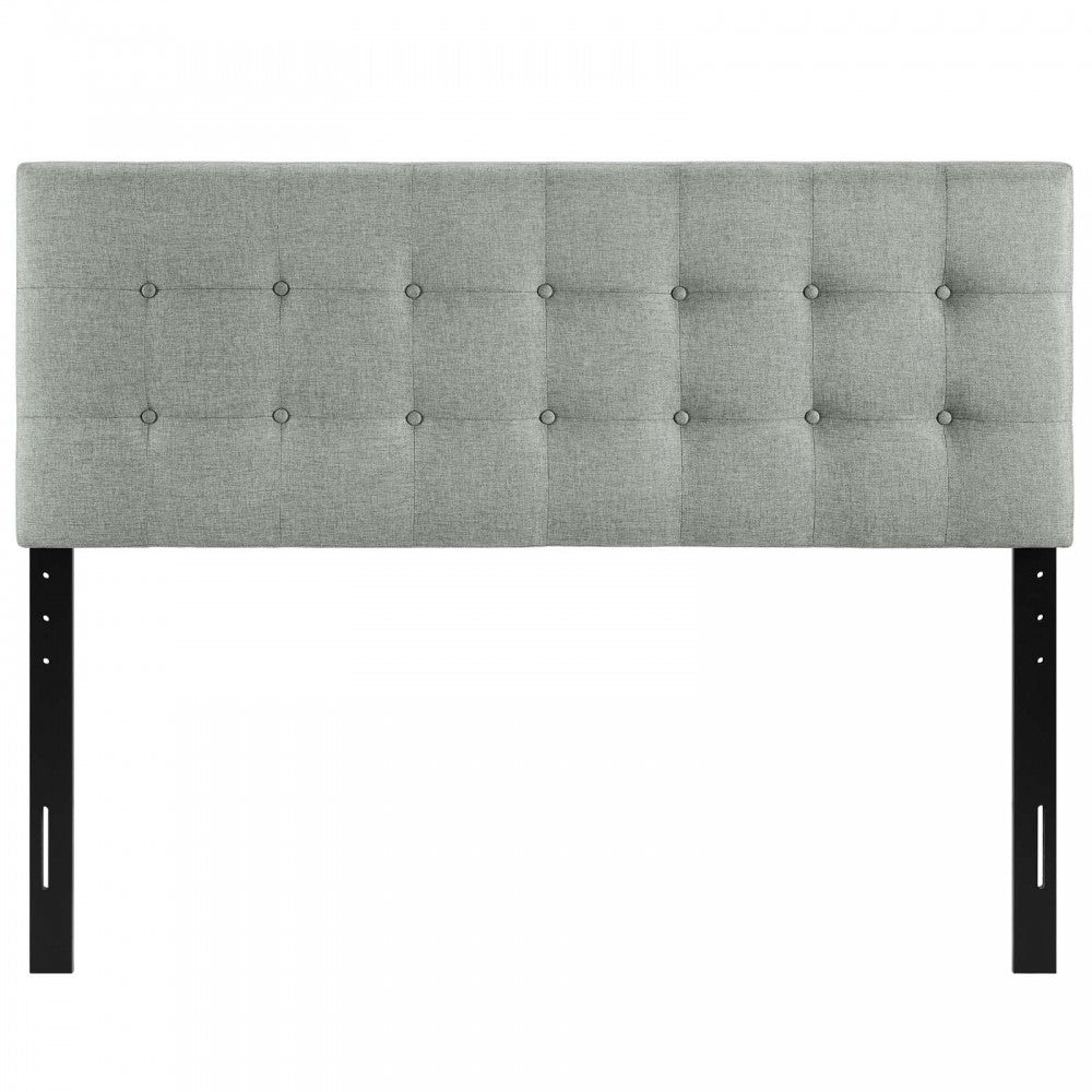 Emily Full Upholstered Fabric Headboard, Gray