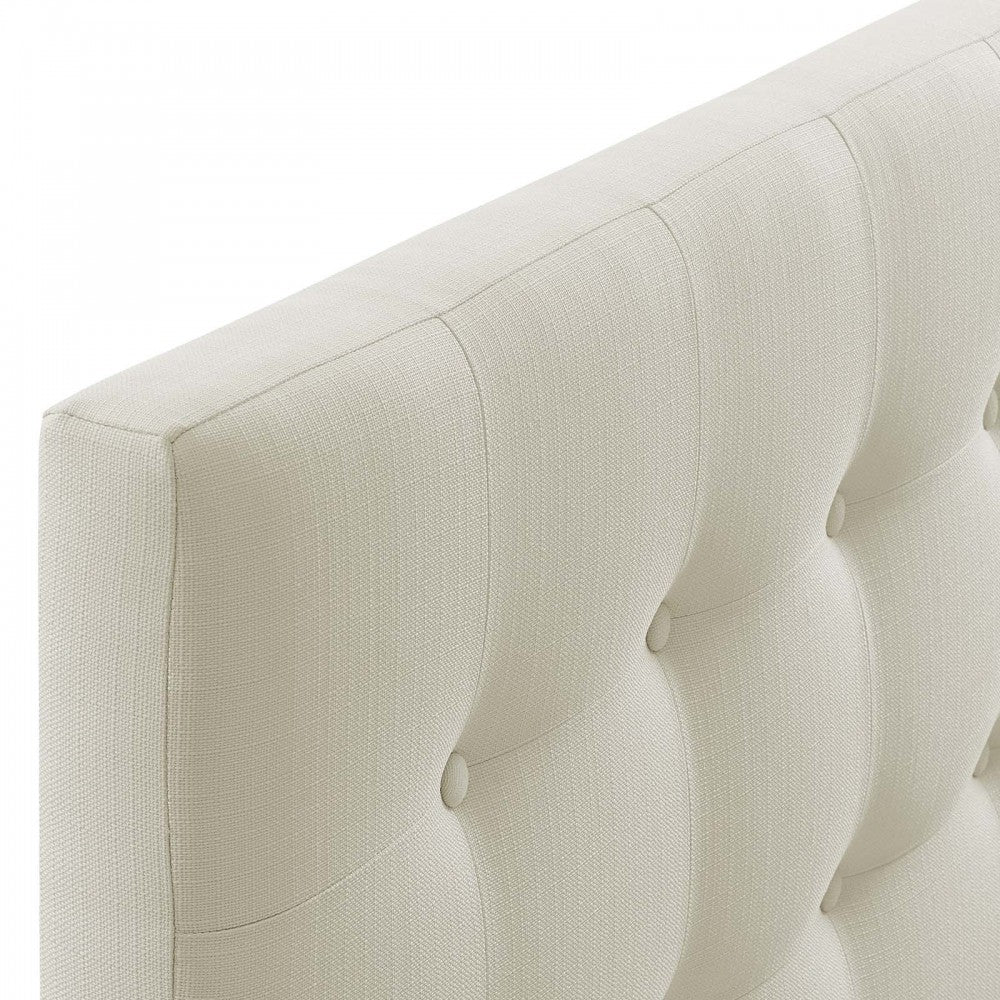 Emily Full Upholstered Fabric Headboard, Ivory