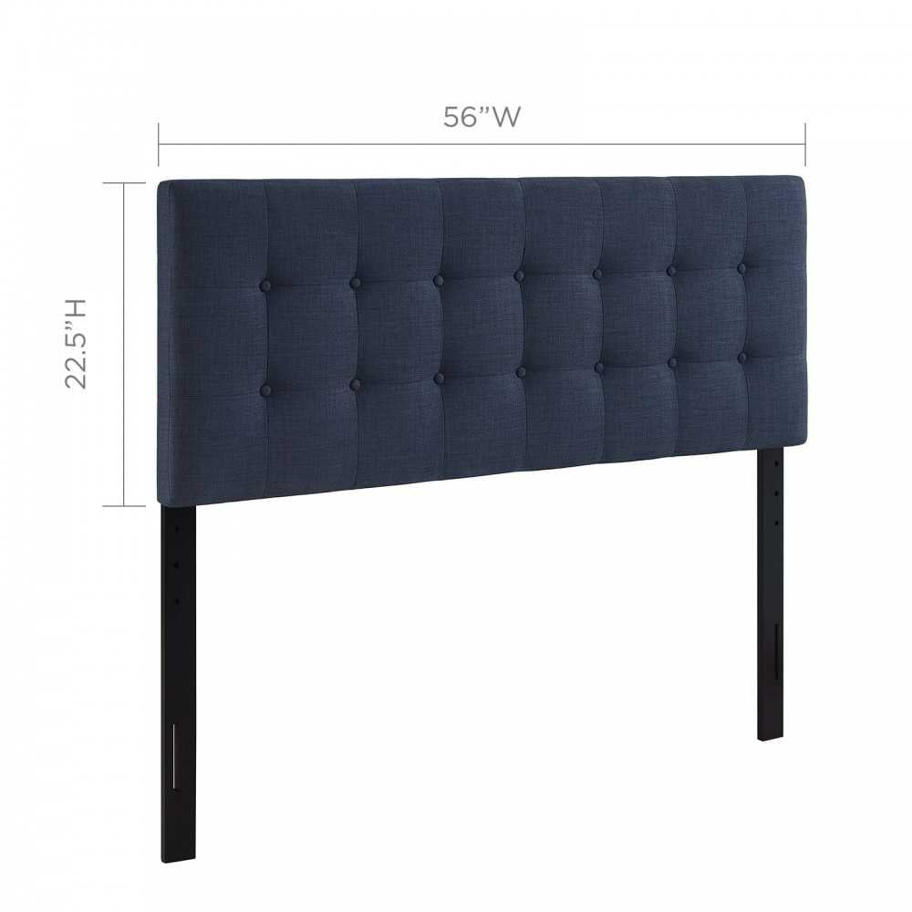 Emily Full Upholstered Fabric Headboard, Navy