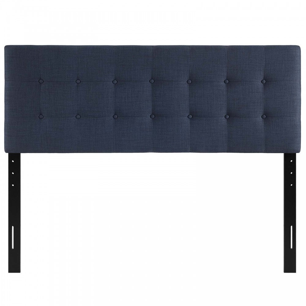 Emily Full Upholstered Fabric Headboard, Navy