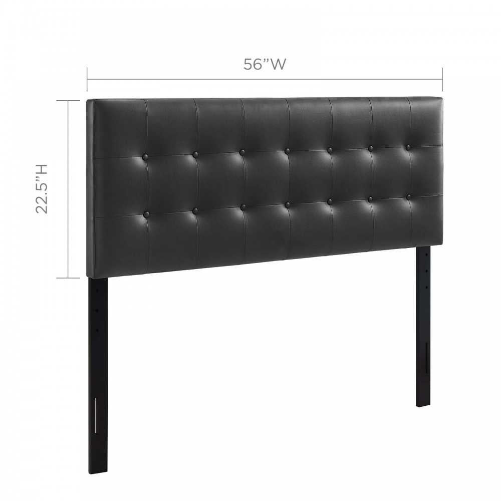 Emily Full Upholstered Vinyl Headboard, Black