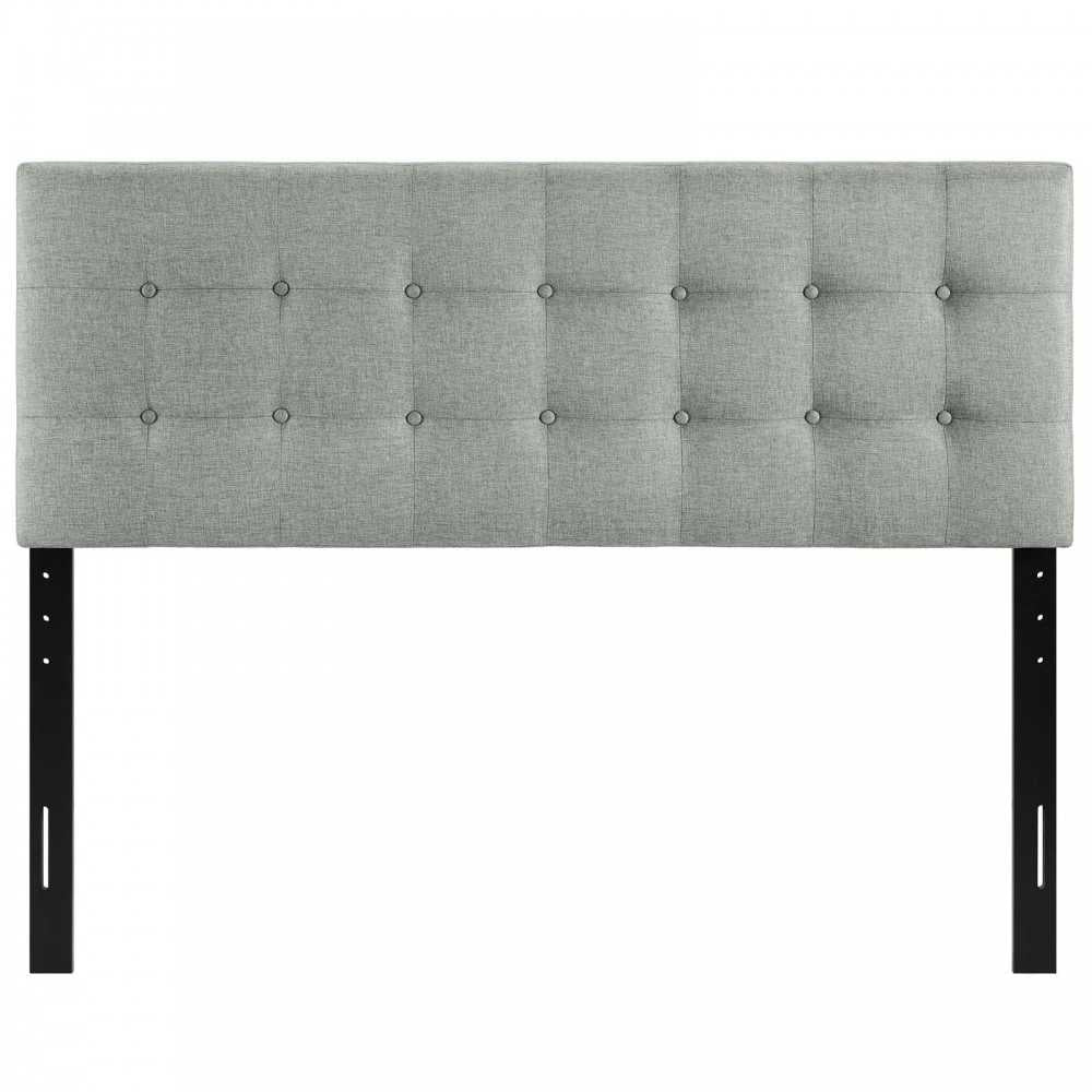 Emily King Upholstered Fabric Headboard, Gray