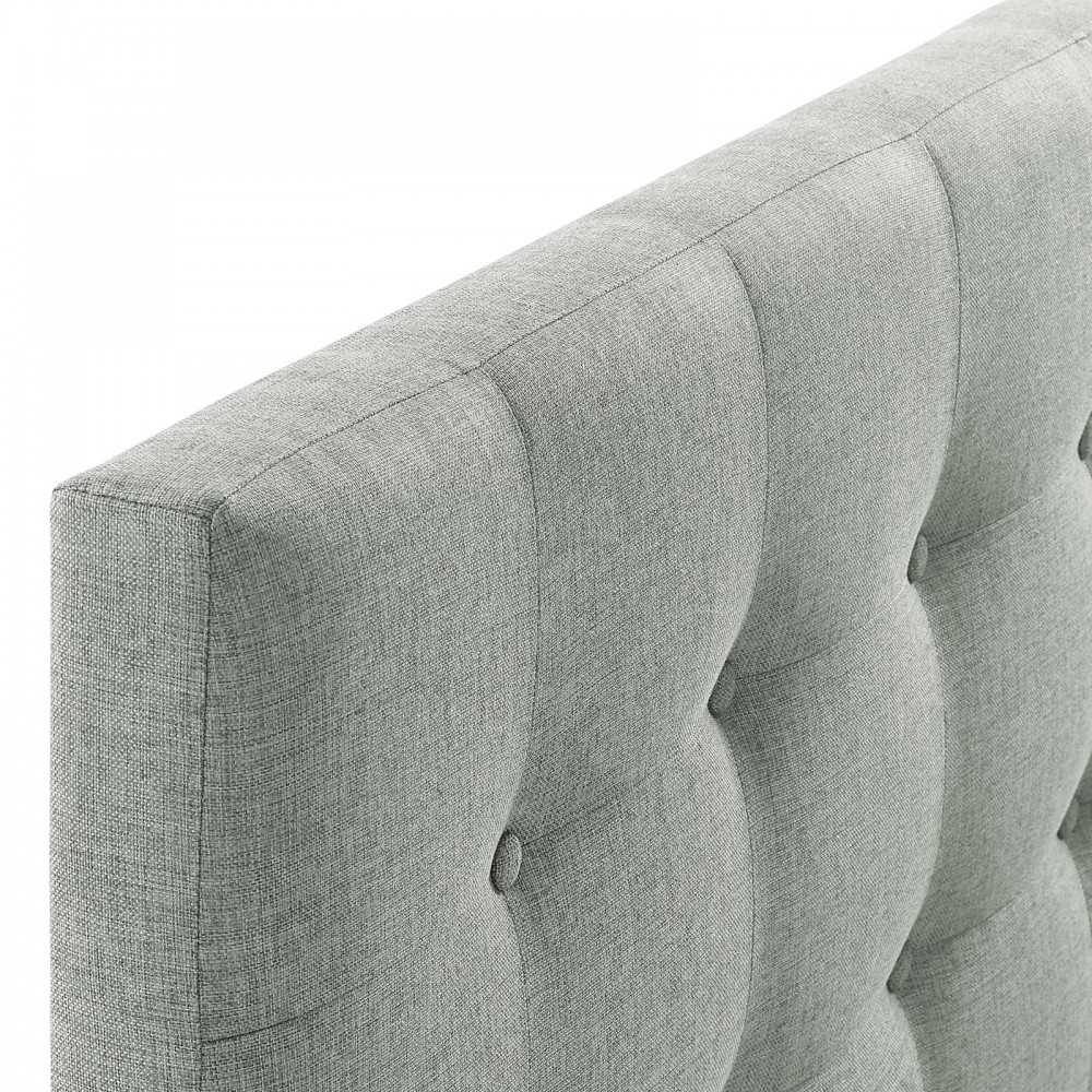 Emily King Upholstered Fabric Headboard, Gray