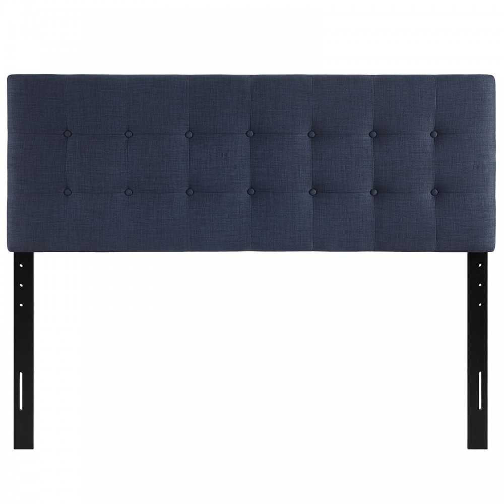 Emily King Upholstered Fabric Headboard, Navy