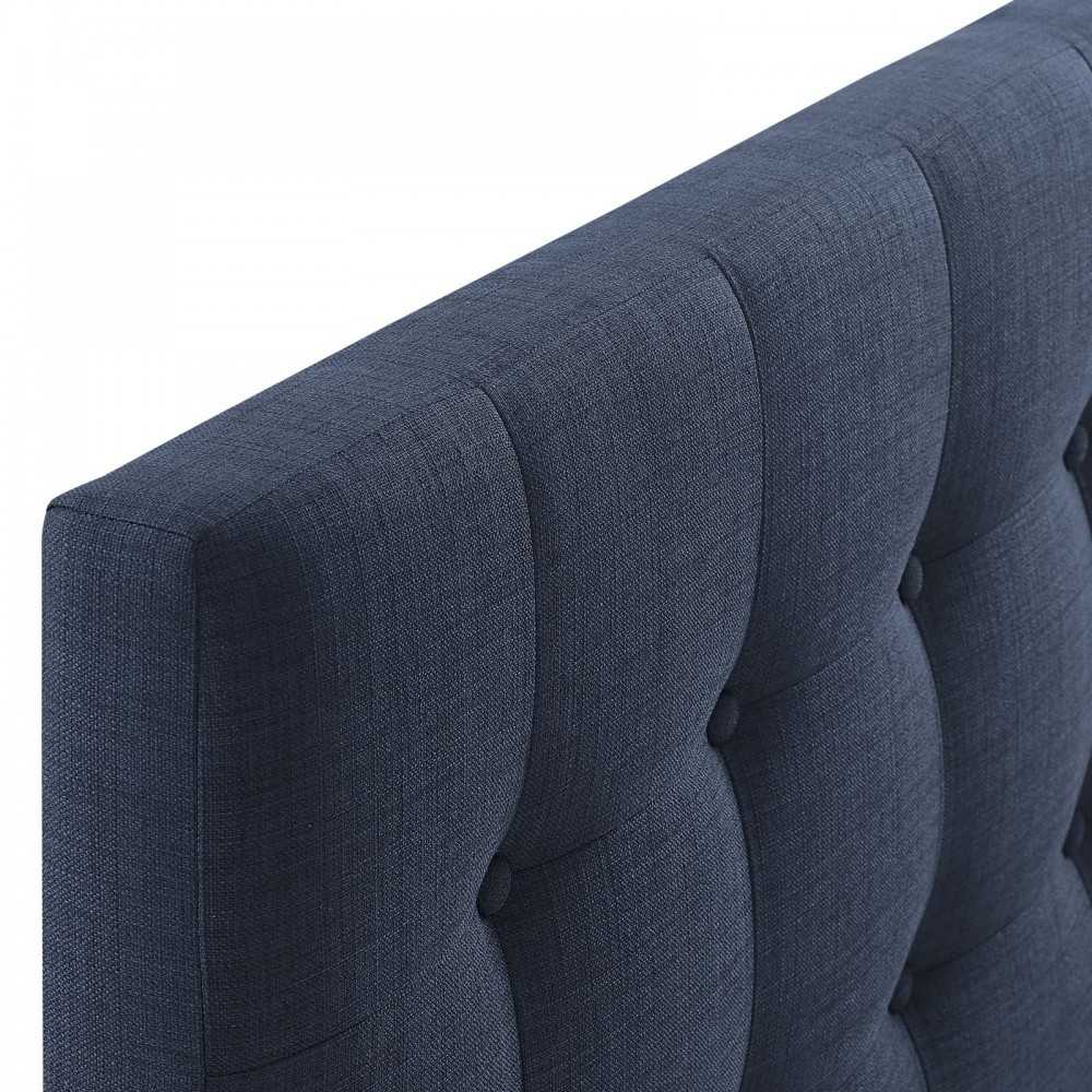 Emily King Upholstered Fabric Headboard, Navy