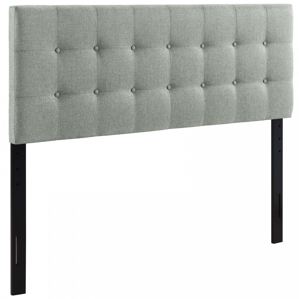 Emily Queen Upholstered Fabric Headboard, Gray